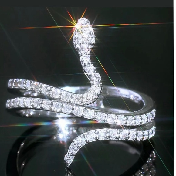 Jewelry - NWT Sterling and White Sapphire Snake Ring